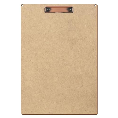 Bütic HDF/MDF Klemmbrett Standardform für DIN A3 A4 A5 A6 Clipboard mit 2 Ösen aus 3mm starkem HDF, Format:A3 hoch, Klemme:Bügelklemme Kupfer von Bütic GmbH