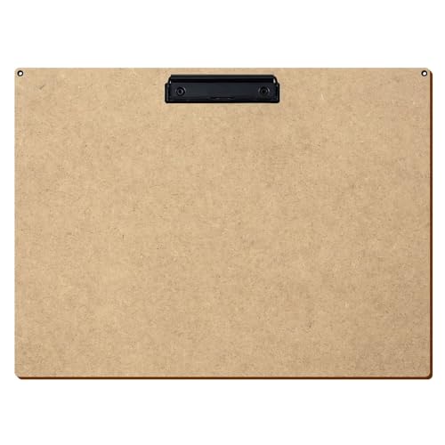 Bütic HDF/MDF Klemmbrett Standardform für DIN A3 A4 A5 A6 Clipboard mit 2 Ösen aus 3mm starkem HDF, Format:A3 quer, Klemme:Bügelklemme schwarz von Bütic GmbH