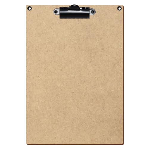 Bütic HDF/MDF Klemmbrett Standardform für DIN A3 A4 A5 A6 Clipboard mit 2 Ösen aus 3mm starkem HDF, Format:A5 hoch, Klemme:Zahnklemme schwarz von Bütic GmbH