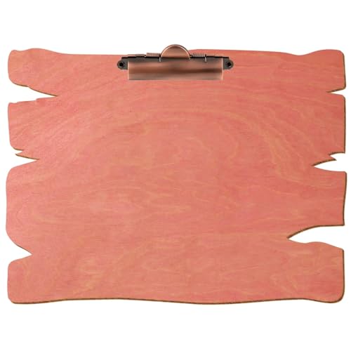 Bütic Holz Klemmbrett Holzbrettform - Rosa - für A3 A4 A5 A6 aus 3 mm Birkensperrholz und mit widerstandsfähigem Klarlack versiegelt., Format:A4 quer, Klemme:Zahnklemme Kupfer von Bütic GmbH