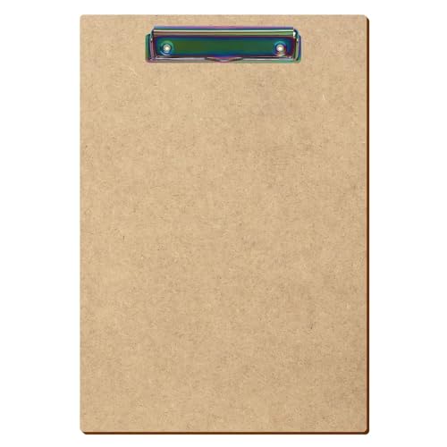 Bütic HDF/MDF Klemmbrett Standardform für DIN A3 A4 A5 A6 Clipboard aus 3mm starkem HDF, Format:A4 hoch, Klemme:Bügelklemme Regenbogen von Bütic GmbH