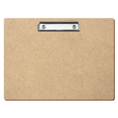 Bütic HDF/MDF Klemmbrett Standardform für DIN A3 A4 A5 A6 Clipboard aus 3mm starkem HDF, Format:A4 quer, Klemme:Bügelklemme silber von Bütic GmbH