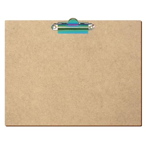 Bütic HDF/MDF Klemmbrett Standardform für DIN A3 A4 A5 A6 Clipboard aus 3mm starkem HDF, Format:A5 quer, Klemme:Zahnklemme Regenbogen von Bütic GmbH