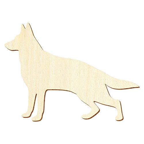 Deutscher Holz Schäferhund - Deko Basteln 3-50cm, Größe:3cm, Pack mit:10 Stück von Bütic GmbH