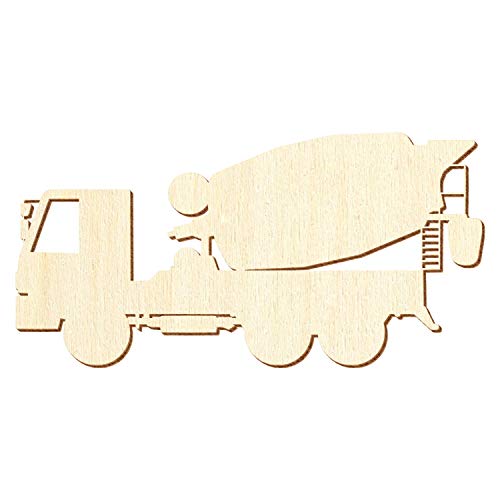 Holz Betonmischer LKW - Deko Basteln 5-50cm, Pack mit:1 Stück, Breite:20cm breit von Bütic GmbH