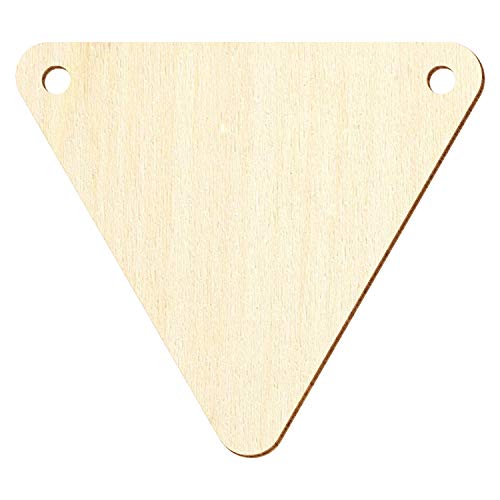 Holz Dreiecke mit 2 Löchern und gerundeten Ecken - 2-10cm Basteln Deko, Größe:2x2x2cm, Pack mit:10 Stück von Bütic GmbH