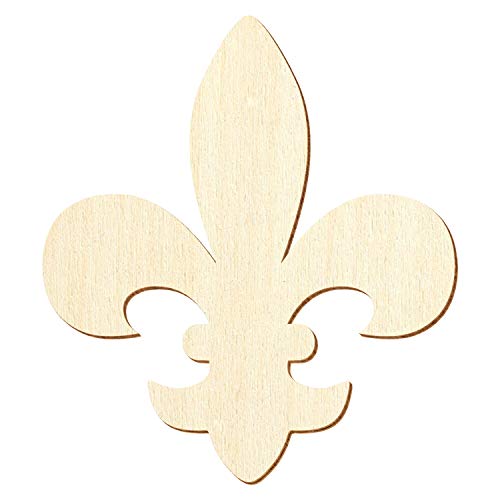 Holz Fleur-de-Lis (Wappen Lilie) - Deko Basteln 5-50cm, Größe:10cm, Pack mit:1 Stück von Bütic GmbH