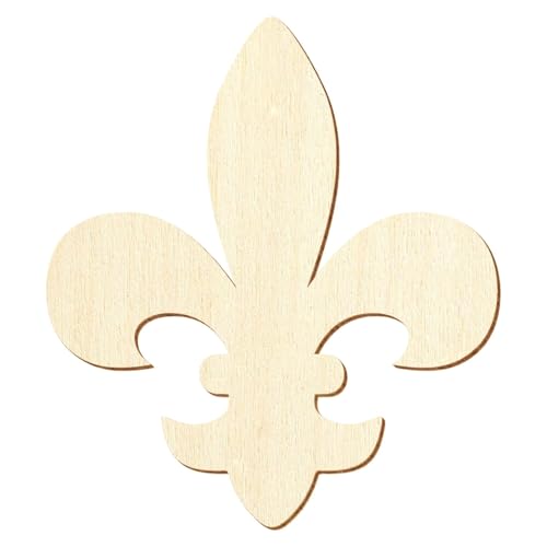 Holz Fleur-de-Lis (Wappen Lilie) - Deko Basteln 5-50cm, Größe:15cm, Pack mit:1 Stück von Bütic GmbH