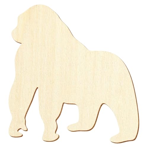 Holz Gorilla - Deko Basteln 3-50cm, Größe:10cm, Pack mit:10 Stück von Bütic GmbH