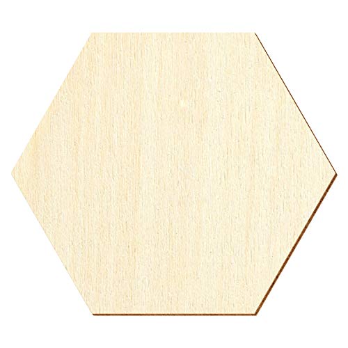 Holz Hexagon Sechseck - Deko Basteln 3-50cm, Größe:10cm, Pack mit:10 Stück von Bütic GmbH