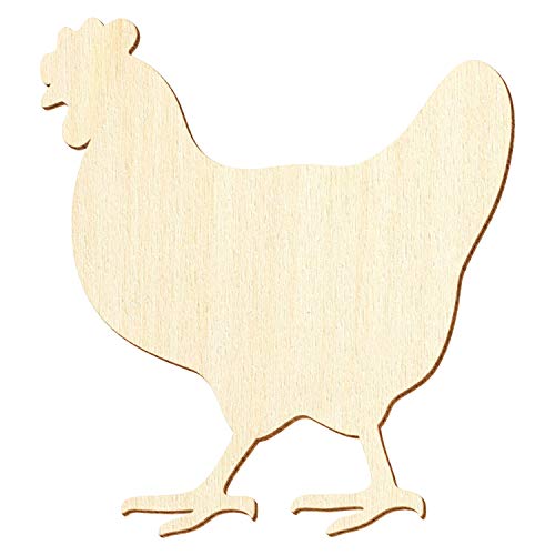 Holz Huhn - Deko Basteln 3-50cm, Größe:15cm, Pack mit:10 Stück von Bütic GmbH