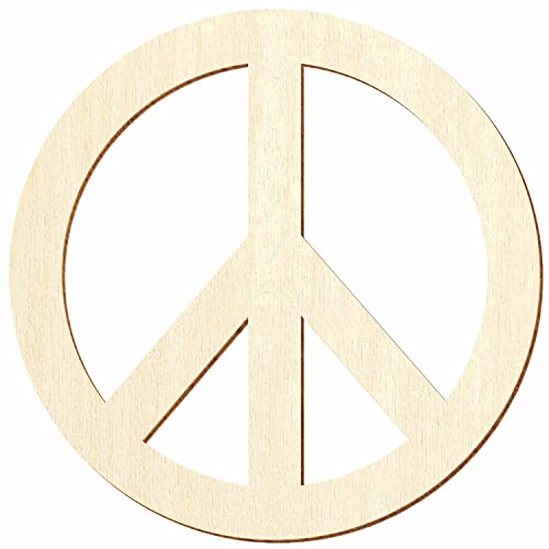 Holz Peacezeichen Friedenssymbol - Deko Basteln 5-50cm, Durchmesser:Ø 10cm, Pack mit:10 Stück von Bütic GmbH