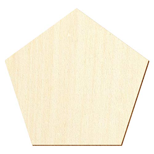 Holz Pentagon Fünfeck - Deko Basteln 3-50cm, Größe:5cm, Pack mit:50 Stück von Bütic GmbH