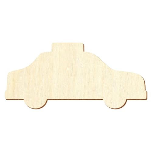 Holz Polizeiauto - Deko Basteln 3-50cm, Größe:14cm, Pack mit:10 Stück von Bütic GmbH