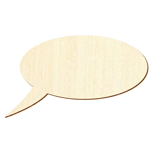 Holz Sprechblase Oval - Deko Basteln 3-50cm, Größe:10cm, Pack mit:1 Stück von Bütic GmbH