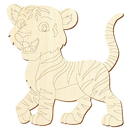 Holz Tigerbaby - Deko Basteln 5-50cm, Pack mit:1 Stück, Höhe:25cm hoch von Bütic GmbH