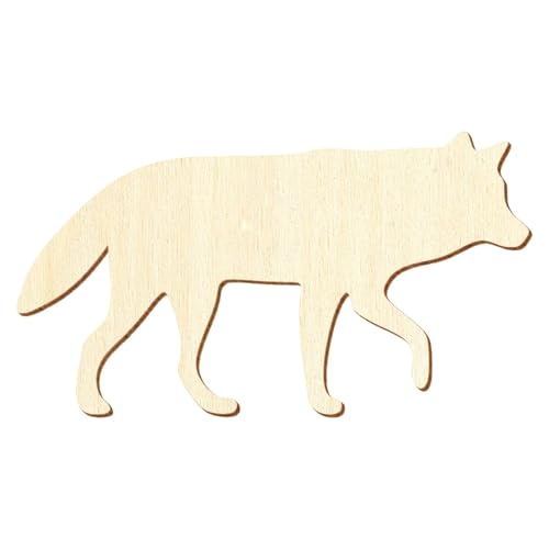 Holz Wolf - Deko Basteln 3-50cm, Größe:10cm, Pack mit:10 Stück von Bütic GmbH