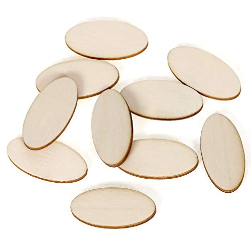 Ovale Holzscheiben V1 Holz Platten - 2x1cm - 60x30cm Streudeko Basteln Deko Tischdeko, Pack mit:10 Stück, Höhe x Breite:12x6cm von Bütic GmbH