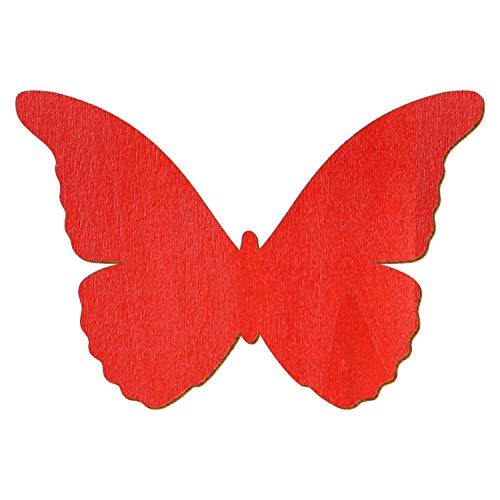 Roter Holz Schmetterling - Deko Zuschnitte 3-50cm, Größe:4cm, Pack mit:1 Stück von Bütic GmbH