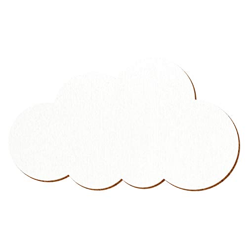 Weiße Holz Wolke V1 - Deko Zuschnitte 1-10cm, Größe:Wolken 5cm breit, Pack mit:50 Stück von Bütic GmbH