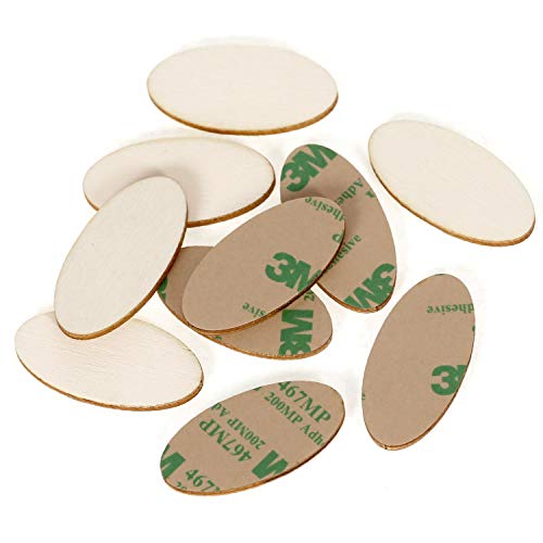 selbstklebende Ovale Holzscheiben V1 Holz Platten - 2x1cm - 60x30cm Basteln Deko Tischdeko, Pack mit:100 Stück, Höhe x Breite:4x2cm von Bütic GmbH