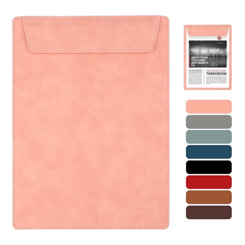 Buffmger Stilvolles Leder-Klemmbrett mit magnetischem Klemmbrett – hochwertiges Leder-Klemmbrett – farbenfrohes und langlebiges A4-Klemmbrett für Meetings und Unterschriften, 22,9 x 30,5 cm, Rosa von Buffmger