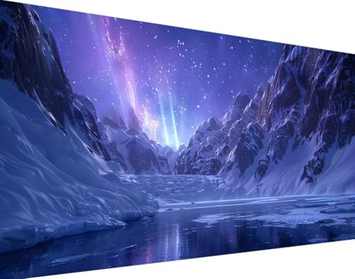 5D Diamond Painting Aurora Diamant Painting Bilder Set, Landschaft Diamond Painting Erwachsene Kinder DIY Quadrat Kristall Strass Cross Stickerei Basteln Painting Set, Home Wand Décor 100x200cm z-0 von Bugufen