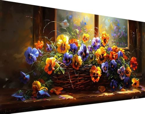 5D Diamond Painting Blume Diamond Art Anlage Diamant Painting Bilder, Diamond Painting Erwachsene Groß XXL 100x200cm Quadrat Diamond Painting Set für Wohnzimmer Schlafzimmer Wanddeko Geschenk z-F von Bugufen