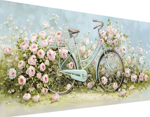 5D Diamond Painting Blume Diamond Art Auto Diamant Painting Bilder, Diamond Painting Erwachsene Groß XXL 100x200cm, Quadrat Diamond Painting Set für Wohnzimmer Schlafzimmer Wanddeko Geschenk z-H von Bugufen