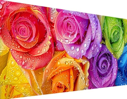 5D Diamond Painting Blume Diamond Art Rose Diamant Painting Bilder, Diamond Painting Erwachsene Groß XXL 100x200cm, Quadrat Diamond Painting Set für Wohnzimmer Schlafzimmer Wanddeko Geschenk t-Y von Bugufen