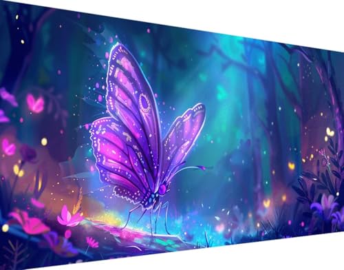 5D Diamond Painting Blume Diamond Art Schmetterling Diamant Painting Bilder, Diamond Painting Erwachsene Groß XXL 30x60cm Quadrat Diamond Painting Set für Wohnzimmer Schlafzimmer Wanddeko Geschenk 0-I von Bugufen