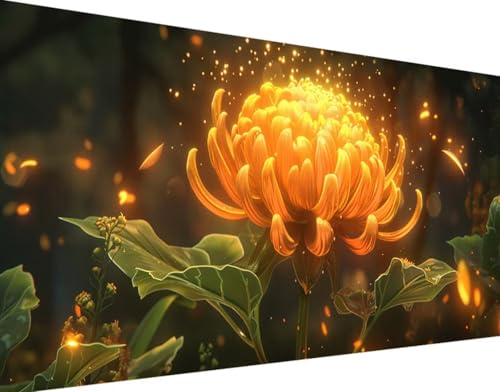 5D Diamond Painting Chrysantheme Diamond Art Blume Diamant Painting Bilder, Diamond Painting Erwachsene Groß XXL 30x60cm Round Diamond Painting Set für Wohnzimmer Schlafzimmer Wanddeko Geschenk 7-8 von Bugufen