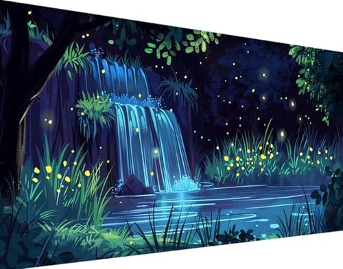 5D Diamond Painting Fallen Diamant Painting Bilder Set, Landschaft Diamond Painting Erwachsene Kinder DIY Quadrat Kristall Strass Cross Stickerei Basteln Painting Set, Home Wand Décor 100x200cm 7-h von Bugufen