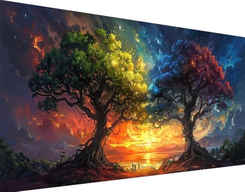 5D Diamond Painting Fallen Diamond Art Baum Diamant Painting Bilder, Diamond Painting Erwachsene Groß XXL 100x200cm Round Drill Diamond Painting Set für Wohnzimmer Schlafzimmer Wanddeko Geschenk c-0 von Bugufen