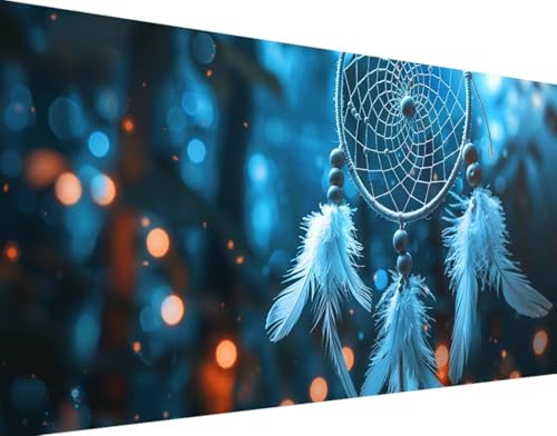 5D Diamond Painting Feder Diamond Art TraumfäNger Diamant Painting Bilder, Diamond Painting Erwachsene Groß XXL 30x60cm Quadrat Diamond Painting Set für Wohnzimmer Schlafzimmer Wanddeko Geschenk m-7 von Bugufen