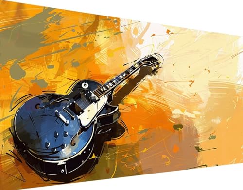 5D Diamond Painting Gitarre Diamond Art Musikinstrument Diamant Painting Bilder, Diamond Painting Erwachsene Groß XXL 50x100cm Quadrat Diamond Painting Set für Wohnzimmer Schlafzimmer Wanddeko 4-Y von Bugufen