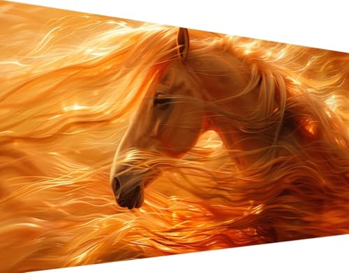 5D Diamond Painting Horse Diamond Art Tier Diamant Painting Bilder, Diamond Painting Erwachsene Groß XXL 100x200cm Round Drill Diamond Painting Set für Wohnzimmer Schlafzimmer Wanddeko Geschenk 4-1 von Bugufen