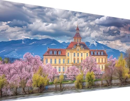 5D Diamond Painting Landschaft Diamond Art Architektur Diamant Painting Bilder, Diamond Painting Erwachsene Groß XXL 30x60cm Round Diamond Painting Set, Wohnzimmer Schlafzimmer Wanddeko Geschenk x-2 von Bugufen