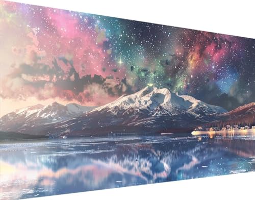 5D Diamond Painting Landschaft Diamond Art Aurora Diamant Painting Bilder, Diamond Painting Erwachsene Groß XXL 30x60cm Quadrat Diamond Painting Set für Wohnzimmer Schlafzimmer Wanddeko Geschenk w-0 von Bugufen