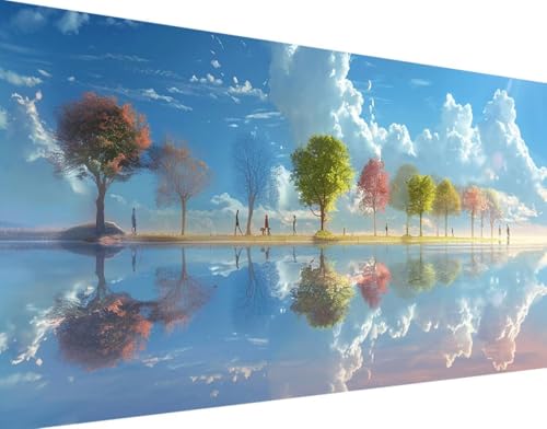 5D Diamond Painting Landschaft Diamond Art Baum Diamant Painting Bilder, Diamond Painting Erwachsene Groß XXL 30x60cm Quadrat Diamond Painting Set für Wohnzimmer Schlafzimmer Wanddeko Geschenk k-7 von Bugufen