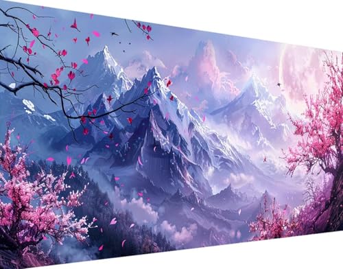 5D Diamond Painting Landschaft Diamond Art Berg Diamant Painting Bilder, Diamond Painting Erwachsene Groß XXL 50x100cm Round Diamond Painting Set für Wohnzimmer Schlafzimmer Wanddeko Geschenk 9-C von Bugufen