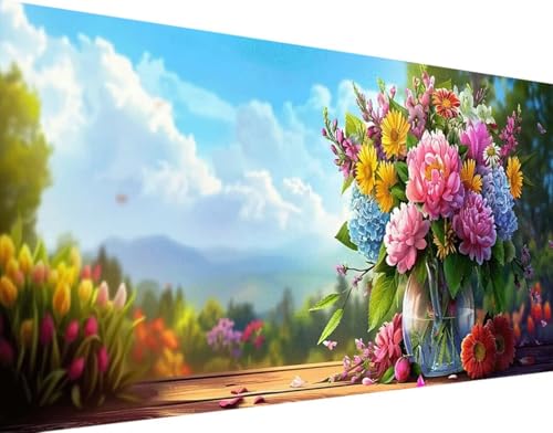 5D Diamond Painting Landschaft Diamond Art Blume Diamant Painting Bilder, Diamond Painting Erwachsene Groß XXL 70x140cm Quadrat Diamond Painting Set für Wohnzimmer Schlafzimmer Wanddeko Geschenk 8-Y von Bugufen