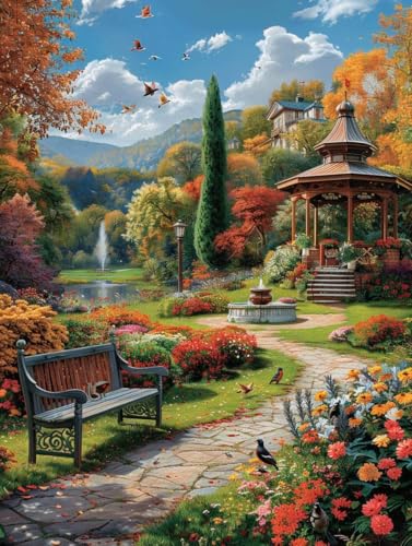 5D Diamond Painting Landschaft Diamond Art Blume Diamant Painting Bilder, Diamond Painting Erwachsene Klein 30x40cm Runden Diamond Painting Set für Wohnzimmer Schlafzimmer Wanddeko Geschenk m-0N von Bugufen