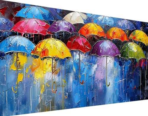 5D Diamond Painting Landschaft Diamond Art Regenschirm Diamant Painting Bilder, Diamond Painting Erwachsene Groß XXL 30x60cm Round Diamond Painting Set, Wohnzimmer Schlafzimmer Wanddeko Geschenk f-0 von Bugufen