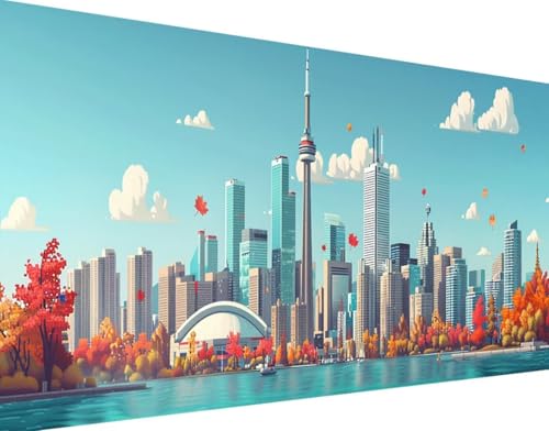 5D Diamond Painting Landschaft Diamond Art Stadt Diamant Painting Bilder, Diamond Painting Erwachsene Groß XXL 100x200cm Round Diamond Painting Set für Wohnzimmer Schlafzimmer Wanddeko Geschenk n-S von Bugufen