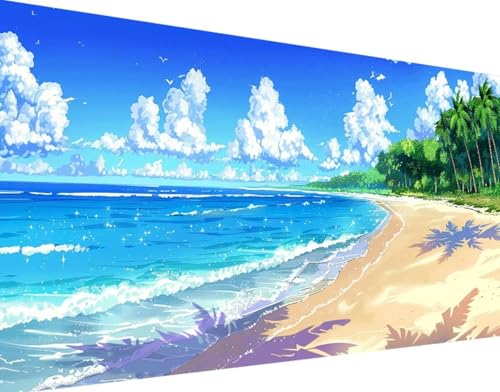 5D Diamond Painting Landschaft Diamond Art Strand Diamant Painting Bilder, Diamond Painting Erwachsene Groß XXL 30x60cm Quadrat Diamond Painting Set für Wohnzimmer Schlafzimmer Wanddeko Geschenk e-U von Bugufen