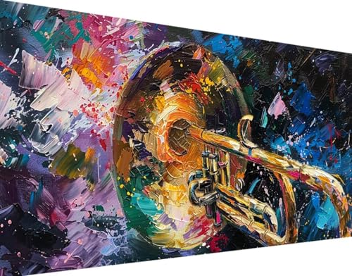 5D Diamond Painting Musikinstrument Diamant Painting Bilder Set, Musik Diamond Painting Erwachsene Kinder DIY Quadrat Kristall Strass Cross Stickerei Basteln Painting Set, Home Wand Décor 30x60cm m-e von Bugufen