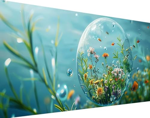 5D Diamond Painting Ozean Diamond Art Blume Diamant Painting Bilder, Diamond Painting Erwachsene Groß XXL 70x140cm, Quadrat Diamond Painting Set für Wohnzimmer Schlafzimmer Wanddeko Geschenk y-U von Bugufen