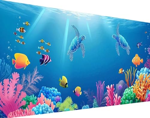 5D Diamond Painting Ozean Diamond Art Fisch Diamant Painting Bilder, Diamond Painting Erwachsene Groß XXL 30x60cm Round Drill Diamond Painting Set für Wohnzimmer Schlafzimmer Wanddeko Geschenk u-F von Bugufen