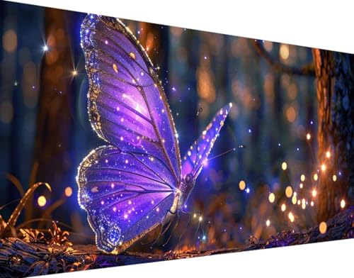 5D Diamond Painting Schmetterling Diamant Painting Bilder Set, Herbst Diamond Painting Erwachsene Kinder DIY Quadrat Kristall Strass Cross Stickerei Basteln Painting Set, Home Wand Décor 30x60cm t-6 von Bugufen